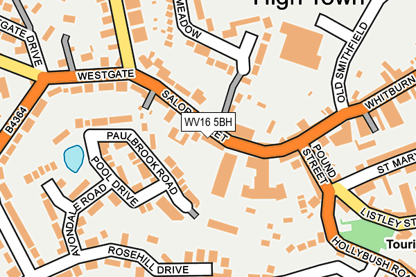 WV16 5BH map - OS OpenMap – Local (Ordnance Survey) WV16 5BH map - OS OpenMap – Local (Ordnance Survey)