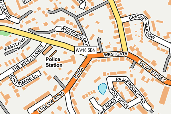 WV16 5BN map - OS OpenMap – Local (Ordnance Survey) WV16 5BN map - OS OpenMap – Local (Ordnance Survey)