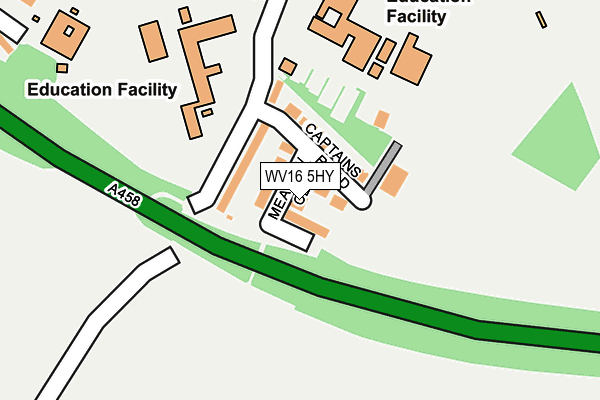 WV16 5HY map - OS OpenMap – Local (Ordnance Survey) WV16 5HY map - OS OpenMap – Local (Ordnance Survey)