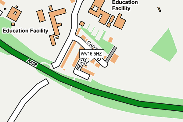 WV16 5HZ map - OS OpenMap – Local (Ordnance Survey) WV16 5HZ map - OS OpenMap – Local (Ordnance Survey)