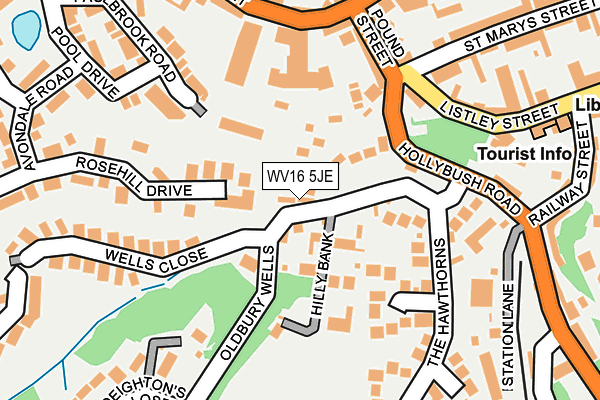 WV16 5JE map - OS OpenMap – Local (Ordnance Survey) WV16 5JE map - OS OpenMap – Local (Ordnance Survey)