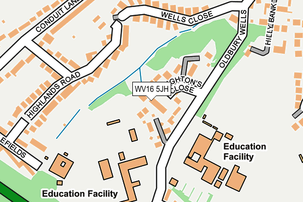 WV16 5JH map - OS OpenMap – Local (Ordnance Survey)