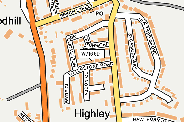 WV16 6DT map - OS OpenMap – Local (Ordnance Survey)