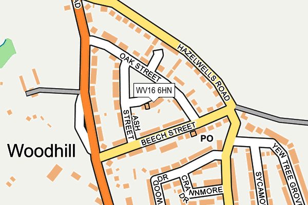 WV16 6HN map - OS OpenMap – Local (Ordnance Survey) WV16 6HN map - OS OpenMap – Local (Ordnance Survey)