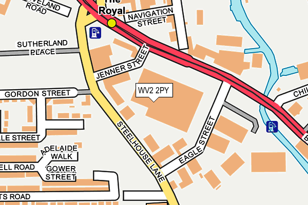 WV2 2PY map - OS OpenMap – Local (Ordnance Survey) WV2 2PY map - OS OpenMap – Local (Ordnance Survey)