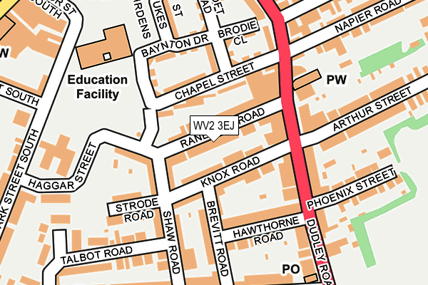 WV2 3EJ map - OS OpenMap – Local (Ordnance Survey) WV2 3EJ map - OS OpenMap – Local (Ordnance Survey)