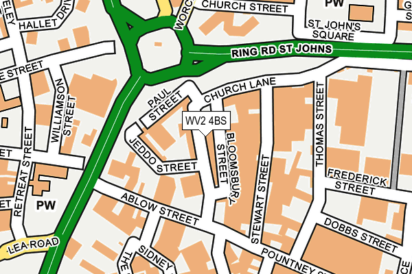 WV2 4BS map - OS OpenMap – Local (Ordnance Survey) WV2 4BS map - OS OpenMap – Local (Ordnance Survey)