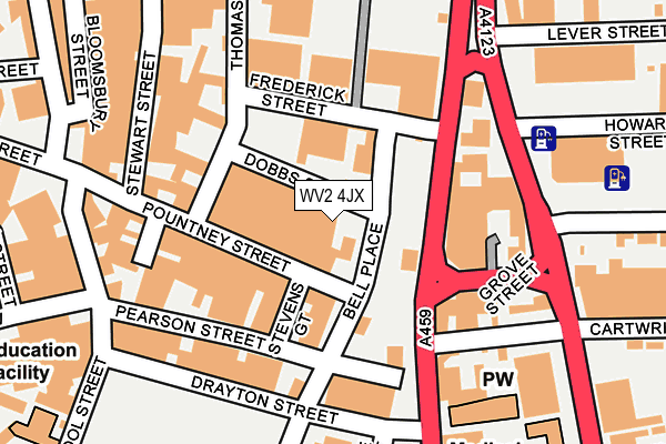 WV2 4JX map - OS OpenMap – Local (Ordnance Survey) WV2 4JX map - OS OpenMap – Local (Ordnance Survey)