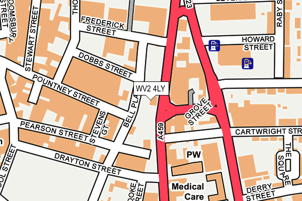 WV2 4LY map - OS OpenMap – Local (Ordnance Survey) WV2 4LY map - OS OpenMap – Local (Ordnance Survey)