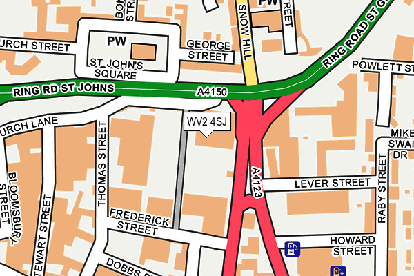 WV2 4SJ map - OS OpenMap – Local (Ordnance Survey) WV2 4SJ map - OS OpenMap – Local (Ordnance Survey)
