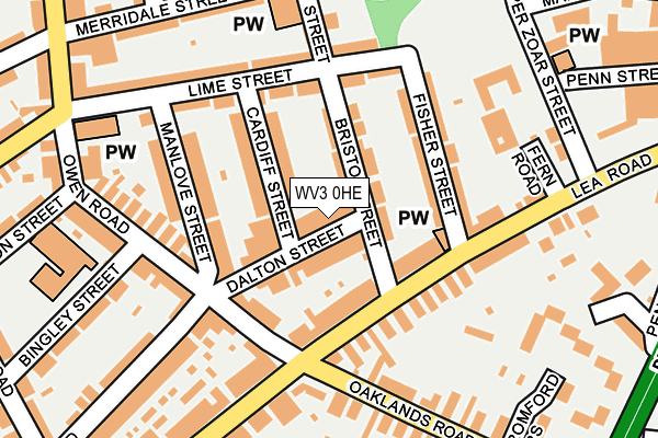 WV3 0HE map - OS OpenMap – Local (Ordnance Survey) WV3 0HE map - OS OpenMap – Local (Ordnance Survey)