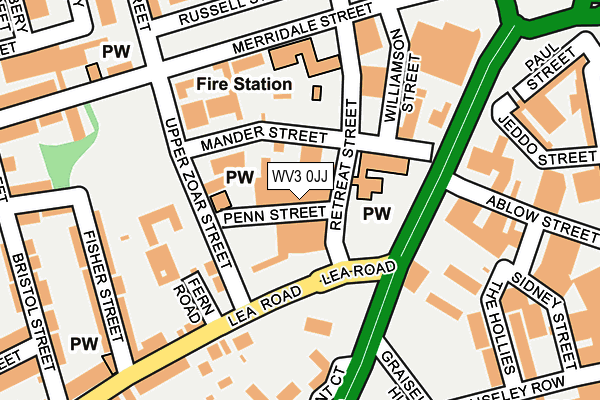 WV3 0JJ map - OS OpenMap – Local (Ordnance Survey)