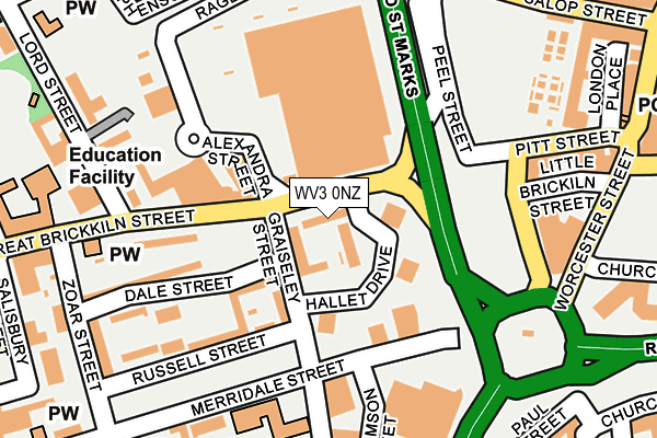 WV3 0NZ map - OS OpenMap – Local (Ordnance Survey) WV3 0NZ map - OS OpenMap – Local (Ordnance Survey)