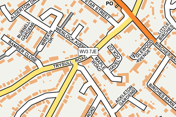 WV3 7JE map - OS OpenMap – Local (Ordnance Survey) WV3 7JE map - OS OpenMap – Local (Ordnance Survey)