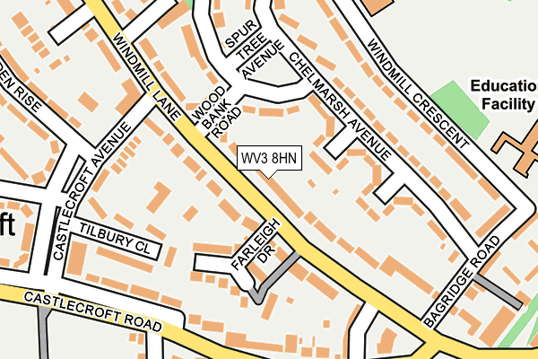 WV3 8HN map - OS OpenMap – Local (Ordnance Survey) WV3 8HN map - OS OpenMap – Local (Ordnance Survey)