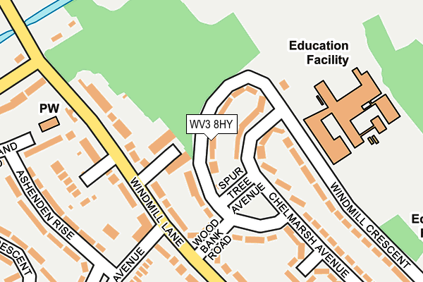 WV3 8HY map - OS OpenMap – Local (Ordnance Survey) WV3 8HY map - OS OpenMap – Local (Ordnance Survey)