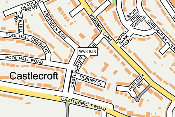 WV3 8JN map - OS OpenMap – Local (Ordnance Survey) WV3 8JN map - OS OpenMap – Local (Ordnance Survey)