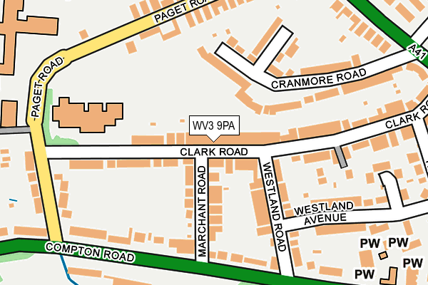 WV3 9PA map - OS OpenMap – Local (Ordnance Survey) WV3 9PA map - OS OpenMap – Local (Ordnance Survey)
