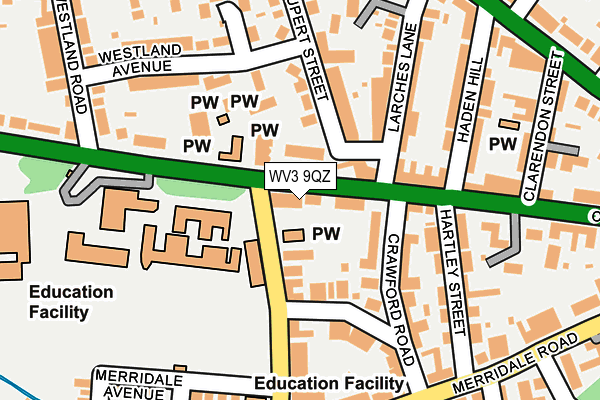 WV3 9QZ map - OS OpenMap – Local (Ordnance Survey) WV3 9QZ map - OS OpenMap – Local (Ordnance Survey)