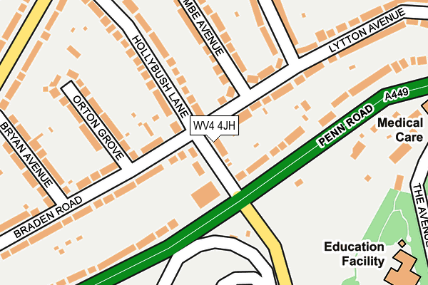 WV4 4JH map - OS OpenMap – Local (Ordnance Survey) WV4 4JH map - OS OpenMap – Local (Ordnance Survey)