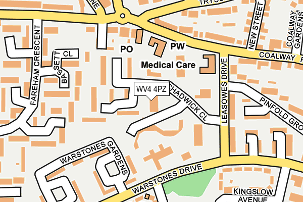 WV4 4PZ map - OS OpenMap – Local (Ordnance Survey) WV4 4PZ map - OS OpenMap – Local (Ordnance Survey)