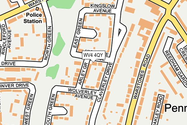 WV4 4QY map - OS OpenMap – Local (Ordnance Survey) WV4 4QY map - OS OpenMap – Local (Ordnance Survey)