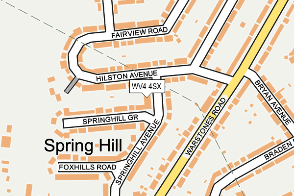 WV4 4SX map - OS OpenMap – Local (Ordnance Survey) WV4 4SX map - OS OpenMap – Local (Ordnance Survey)