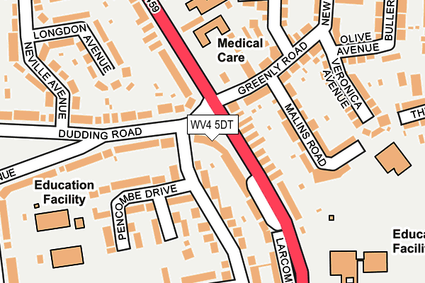 WV4 5DT map - OS OpenMap – Local (Ordnance Survey) WV4 5DT map - OS OpenMap – Local (Ordnance Survey)