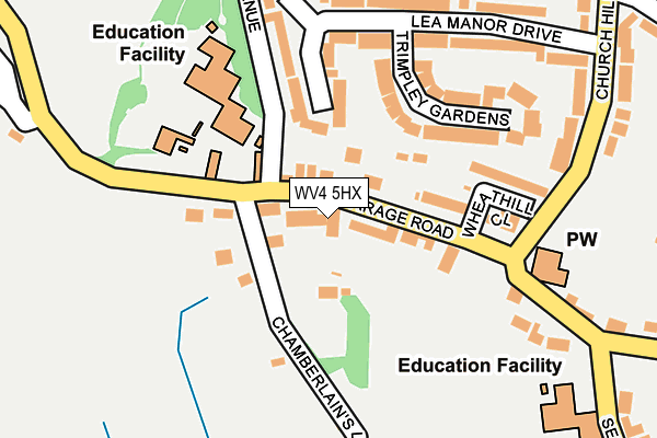 WV4 5HX map - OS OpenMap – Local (Ordnance Survey) WV4 5HX map - OS OpenMap – Local (Ordnance Survey)