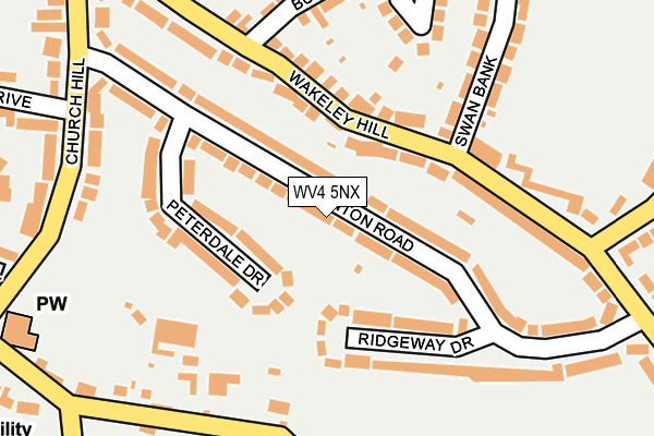 WV4 5NX map - OS OpenMap – Local (Ordnance Survey) WV4 5NX map - OS OpenMap – Local (Ordnance Survey)