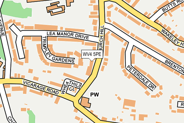 WV4 5PE map - OS OpenMap – Local (Ordnance Survey) WV4 5PE map - OS OpenMap – Local (Ordnance Survey)