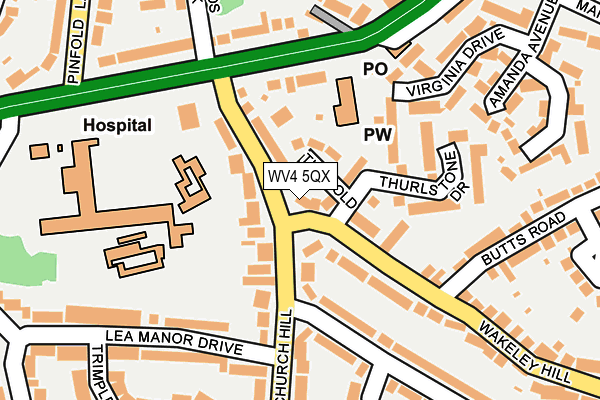 WV4 5QX map - OS OpenMap – Local (Ordnance Survey) WV4 5QX map - OS OpenMap – Local (Ordnance Survey)