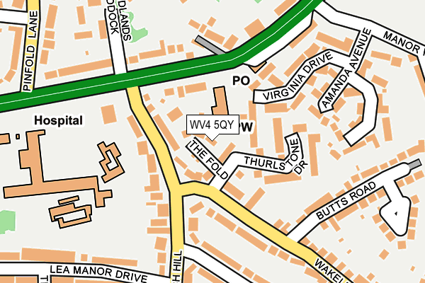 WV4 5QY map - OS OpenMap – Local (Ordnance Survey) WV4 5QY map - OS OpenMap – Local (Ordnance Survey)
