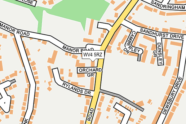 WV4 5RZ map - OS OpenMap – Local (Ordnance Survey) WV4 5RZ map - OS OpenMap – Local (Ordnance Survey)