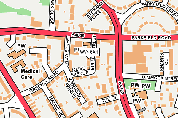 WV4 6AH map - OS OpenMap – Local (Ordnance Survey) WV4 6AH map - OS OpenMap – Local (Ordnance Survey)