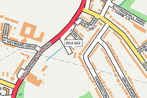 WV4 6AX map - OS OpenMap – Local (Ordnance Survey) WV4 6AX map - OS OpenMap – Local (Ordnance Survey)