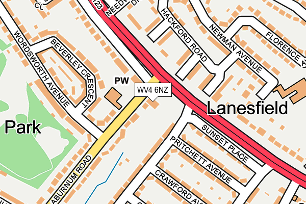 WV4 6NZ map - OS OpenMap – Local (Ordnance Survey) WV4 6NZ map - OS OpenMap – Local (Ordnance Survey)