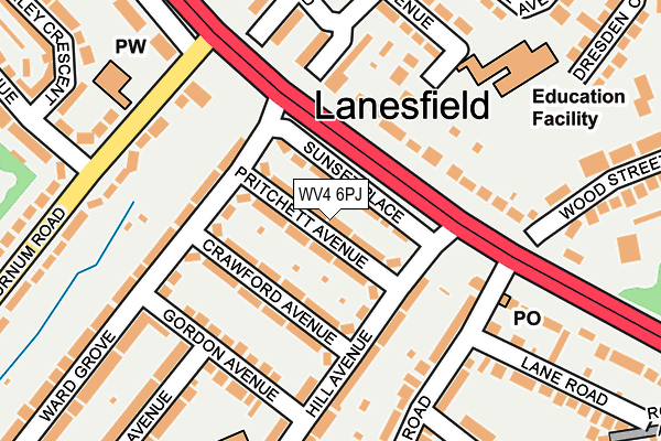 WV4 6PJ map - OS OpenMap – Local (Ordnance Survey) WV4 6PJ map - OS OpenMap – Local (Ordnance Survey)