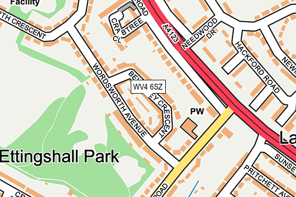 WV4 6SZ map - OS OpenMap – Local (Ordnance Survey)