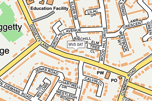 WV5 0AT map - OS OpenMap – Local (Ordnance Survey) WV5 0AT map - OS OpenMap – Local (Ordnance Survey)