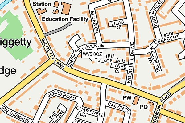 WV5 0QZ map - OS OpenMap – Local (Ordnance Survey) WV5 0QZ map - OS OpenMap – Local (Ordnance Survey)