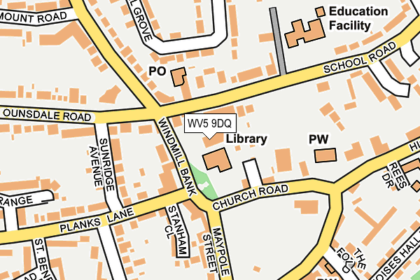 WV5 9DQ map - OS OpenMap – Local (Ordnance Survey) WV5 9DQ map - OS OpenMap – Local (Ordnance Survey)