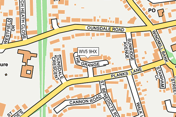 WV5 9HX map - OS OpenMap – Local (Ordnance Survey) WV5 9HX map - OS OpenMap – Local (Ordnance Survey)