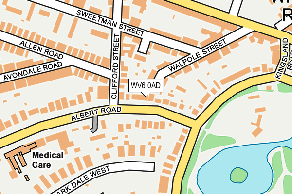 WV6 0AD map - OS OpenMap – Local (Ordnance Survey) WV6 0AD map - OS OpenMap – Local (Ordnance Survey)