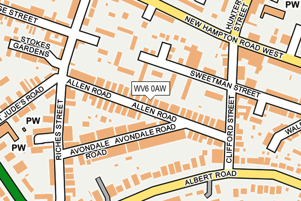 WV6 0AW map - OS OpenMap – Local (Ordnance Survey) WV6 0AW map - OS OpenMap – Local (Ordnance Survey)