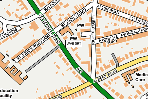 WV6 0BT map - OS OpenMap – Local (Ordnance Survey) WV6 0BT map - OS OpenMap – Local (Ordnance Survey)