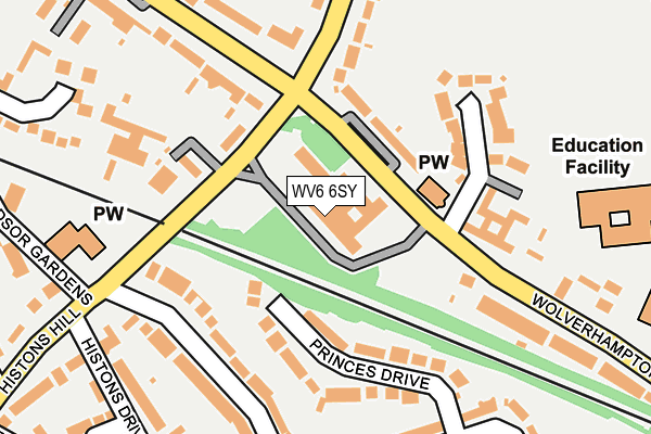 WV6 6SY map - OS OpenMap – Local (Ordnance Survey) WV6 6SY map - OS OpenMap – Local (Ordnance Survey)