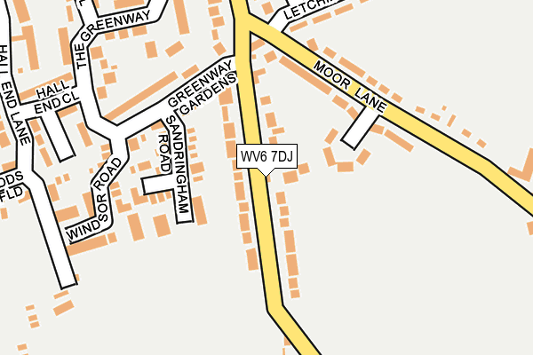 WV6 7DJ map - OS OpenMap – Local (Ordnance Survey)