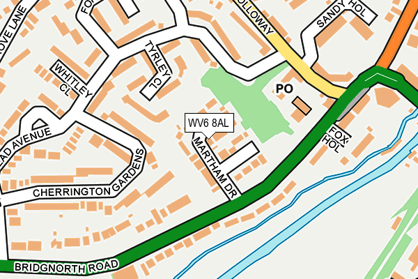 WV6 8AL map - OS OpenMap – Local (Ordnance Survey) WV6 8AL map - OS OpenMap – Local (Ordnance Survey)