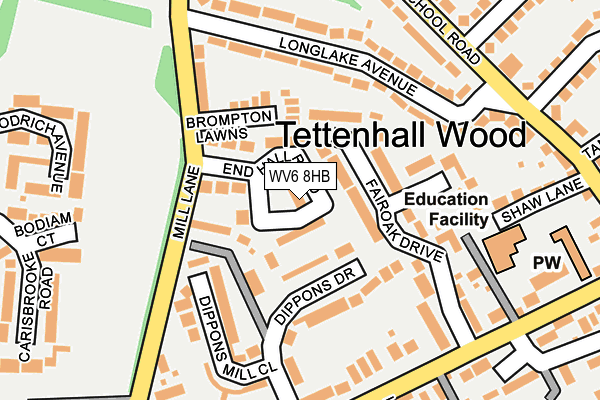 WV6 8HB map - OS OpenMap – Local (Ordnance Survey) WV6 8HB map - OS OpenMap – Local (Ordnance Survey)